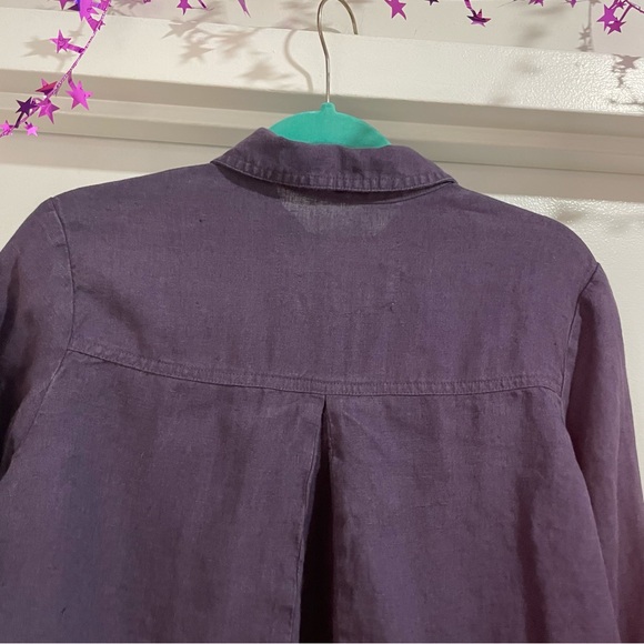 Cropped swingy linen button-up shirt - Ljubljana - Picture 3 of 8